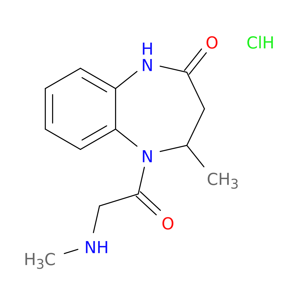 4-methyl-5-[2-(methylamino)acetyl]-2,3,4,5-tetrahydro-1H-1,5-benzodiazepin-2-one hydrochloride