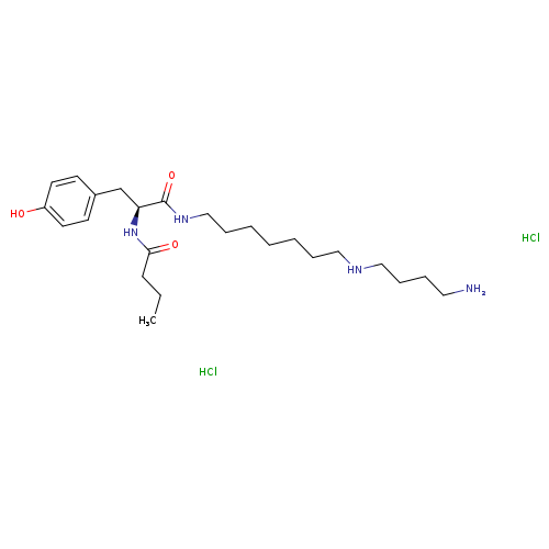Benzenepropanamide, N-[7-[(4-aminobutyl)amino]heptyl]-4-hydroxy-α-[(1-oxobutyl)amino]-, hydrochloride (1:2), (αS)-