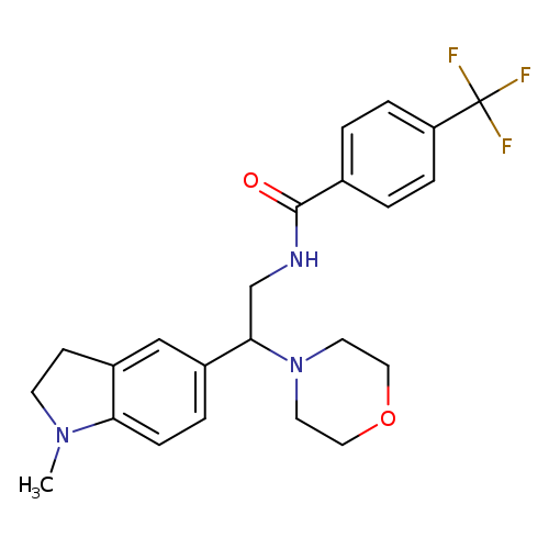 N-[2-(1-methyl-2,3-dihydro-1H-indol-5-yl)-2-(morpholin-4-yl)ethyl]-4-(trifluoromethyl)benzamide