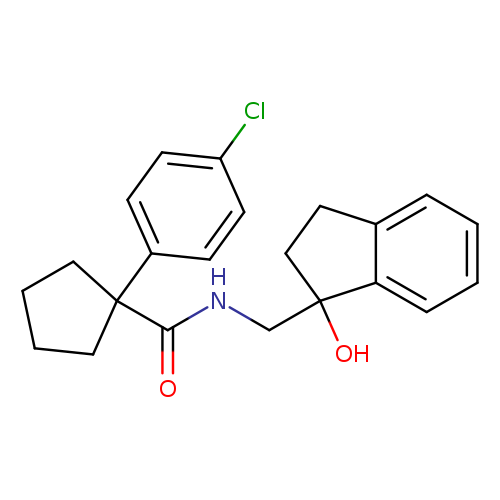 1-(4-chlorophenyl)-N-[(1-hydroxy-2,3-dihydro-1H-inden-1-yl)methyl]cyclopentane-1-carboxamide