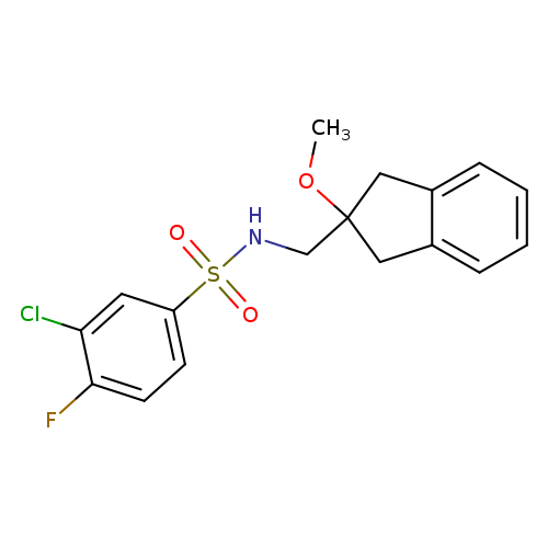 3-chloro-4-fluoro-N-[(2-methoxy-2,3-dihydro-1H-inden-2-yl)methyl]benzene-1-sulfonamide