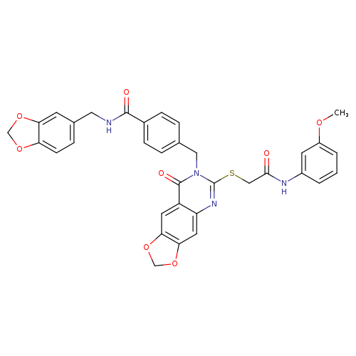 N-[(2H-1,3-benzodioxol-5-yl)methyl]-4-{[6-({[(3-methoxyphenyl)carbamoyl]methyl}sulfanyl)-8-oxo-2H,7H,8H-[1,3]dioxolo[4,5-g]quinazolin-7-yl]methyl}benzamide