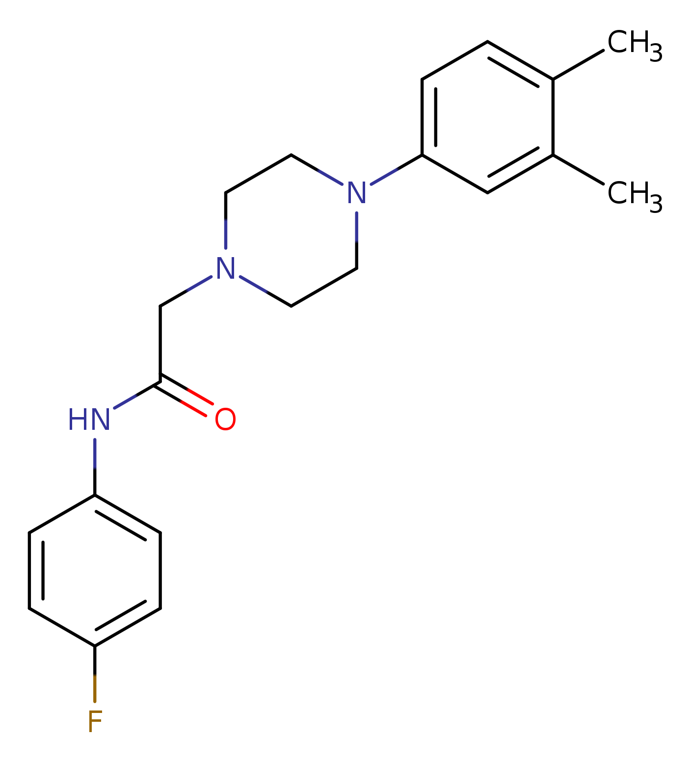 2-[4-(3,4-dimethylphenyl)piperazin-1-yl]-N-(4-fluorophenyl)acetamide