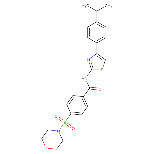 4-(morpholine-4-sulfonyl)-N-{4-[4-(propan-2-yl)phenyl]-1,3-thiazol-2-yl}benzamide