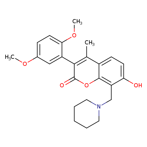 3-(2,5-dimethoxyphenyl)-7-hydroxy-4-methyl-8-[(piperidin-1-yl)methyl]-2H-chromen-2-one