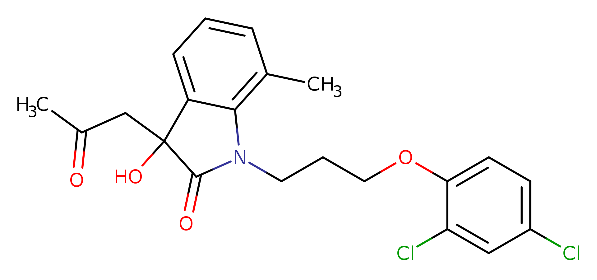 1-[3-(2,4-dichlorophenoxy)propyl]-3-hydroxy-7-methyl-3-(2-oxopropyl)-2,3-dihydro-1H-indol-2-one