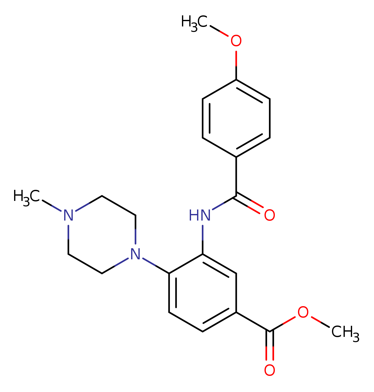 methyl 3-[(4-methoxybenzoyl)amino]-4-(4-methyl-1-piperazinyl)benzoate