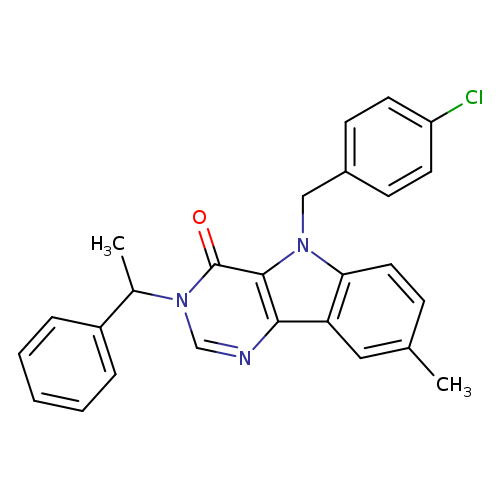 5-[(4-chlorophenyl)methyl]-8-methyl-3-(1-phenylethyl)-3H,4H,5H-pyrimido[5,4-b]indol-4-one