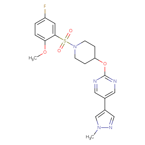 2-{[1-(5-fluoro-2-methoxybenzenesulfonyl)piperidin-4-yl]oxy}-5-(1-methyl-1H-pyrazol-4-yl)pyrimidine