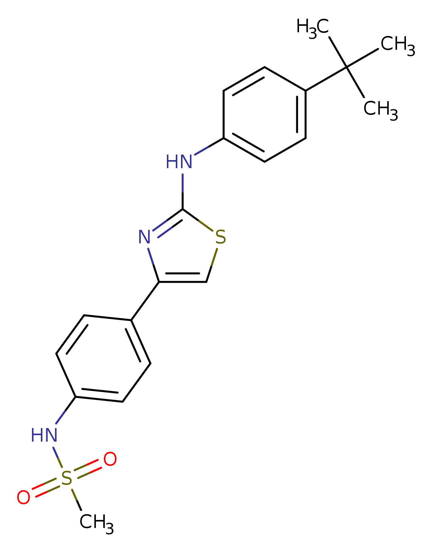 N-(4-{2-[(4-tert-butylphenyl)amino]-1,3-thiazol-4-yl}phenyl)methanesulfonamide