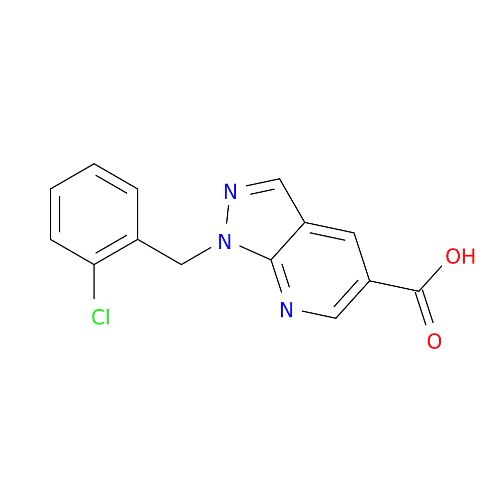 1-[(2-chlorophenyl)methyl]-1H-pyrazolo[3,4-b]pyridine-5-carboxylic acid