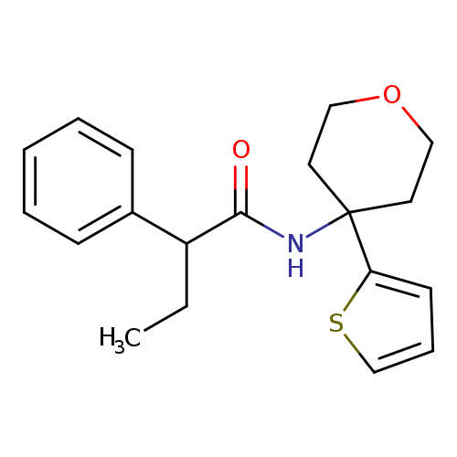 2-phenyl-N-[4-(thiophen-2-yl)oxan-4-yl]butanamide