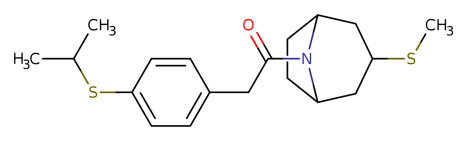 1-[3-(methylsulfanyl)-8-azabicyclo[3.2.1]octan-8-yl]-2-[4-(propan-2-ylsulfanyl)phenyl]ethan-1-one