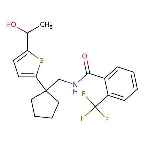 N-({1-[5-(1-hydroxyethyl)thiophen-2-yl]cyclopentyl}methyl)-2-(trifluoromethyl)benzamide