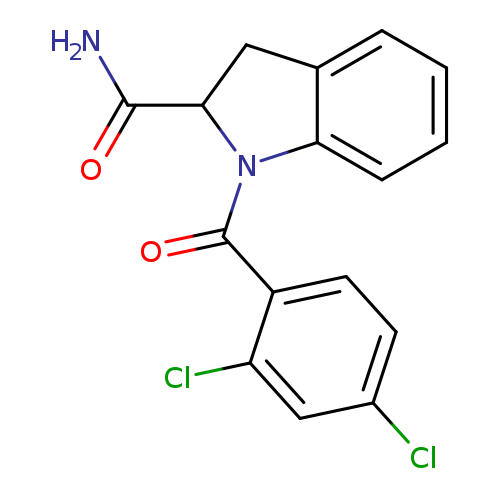 1-(2,4-dichlorobenzoyl)-2,3-dihydro-1H-indole-2-carboxamide