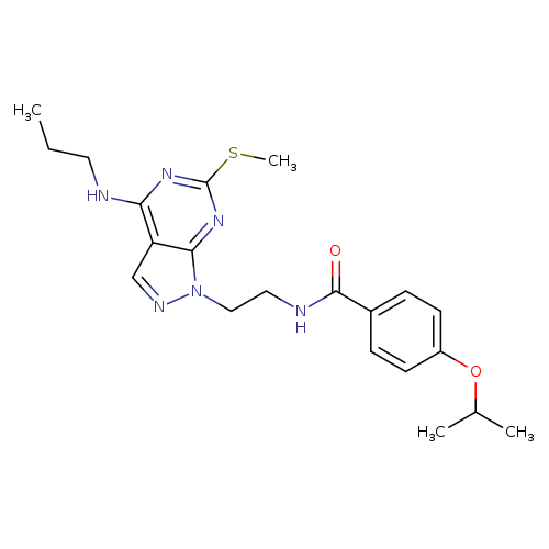 N-{2-[6-(methylsulfanyl)-4-(propylamino)-1H-pyrazolo[3,4-d]pyrimidin-1-yl]ethyl}-4-(propan-2-yloxy)benzamide