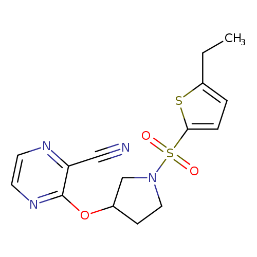 3-({1-[(5-ethylthiophen-2-yl)sulfonyl]pyrrolidin-3-yl}oxy)pyrazine-2-carbonitrile