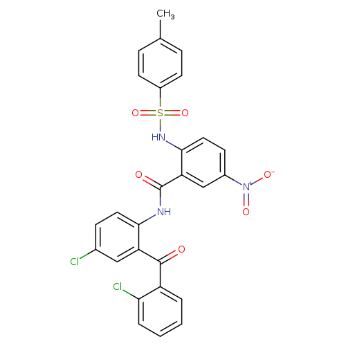 N-[4-chloro-2-(2-chlorobenzoyl)phenyl]-2-(4-methylbenzenesulfonamido)-5-nitrobenzamide
