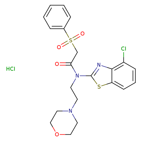2-(benzenesulfonyl)-N-(4-chloro-1,3-benzothiazol-2-yl)-N-[2-(morpholin-4-yl)ethyl]acetamide hydrochloride