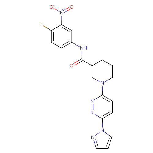 N-(4-fluoro-3-nitrophenyl)-1-[6-(1H-pyrazol-1-yl)pyridazin-3-yl]piperidine-3-carboxamide