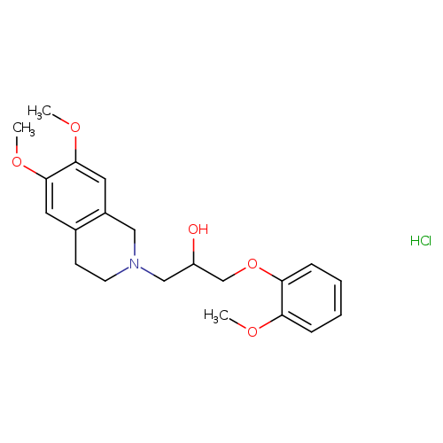 1-(6,7-dimethoxy-1,2,3,4-tetrahydroisoquinolin-2-yl)-3-(2-methoxyphenoxy)propan-2-ol hydrochloride