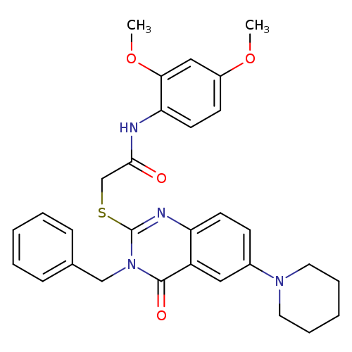 2-{[3-benzyl-4-oxo-6-(piperidin-1-yl)-3,4-dihydroquinazolin-2-yl]sulfanyl}-N-(2,4-dimethoxyphenyl)acetamide