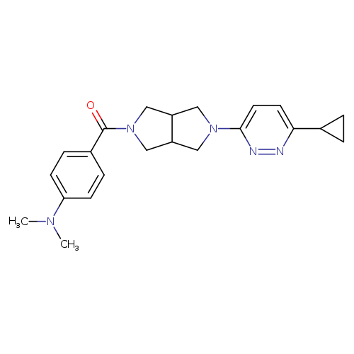 4-[5-(6-cyclopropylpyridazin-3-yl)-octahydropyrrolo[3,4-c]pyrrole-2-carbonyl]-N,N-dimethylaniline