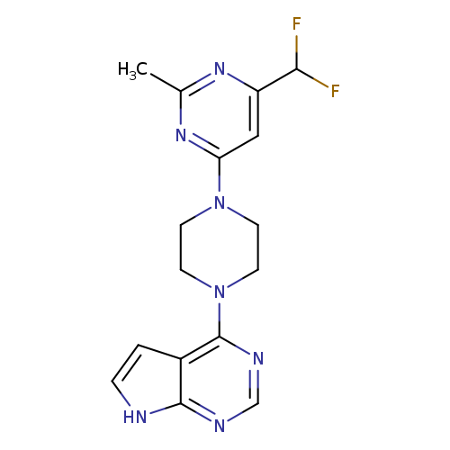4-(difluoromethyl)-2-methyl-6-(4-{7H-pyrrolo[2,3-d]pyrimidin-4-yl}piperazin-1-yl)pyrimidine