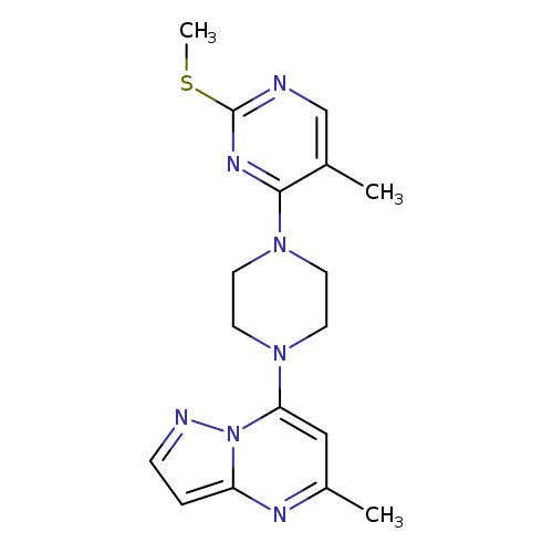 5-methyl-4-(4-{5-methylpyrazolo[1,5-a]pyrimidin-7-yl}piperazin-1-yl)-2-(methylsulfanyl)pyrimidine