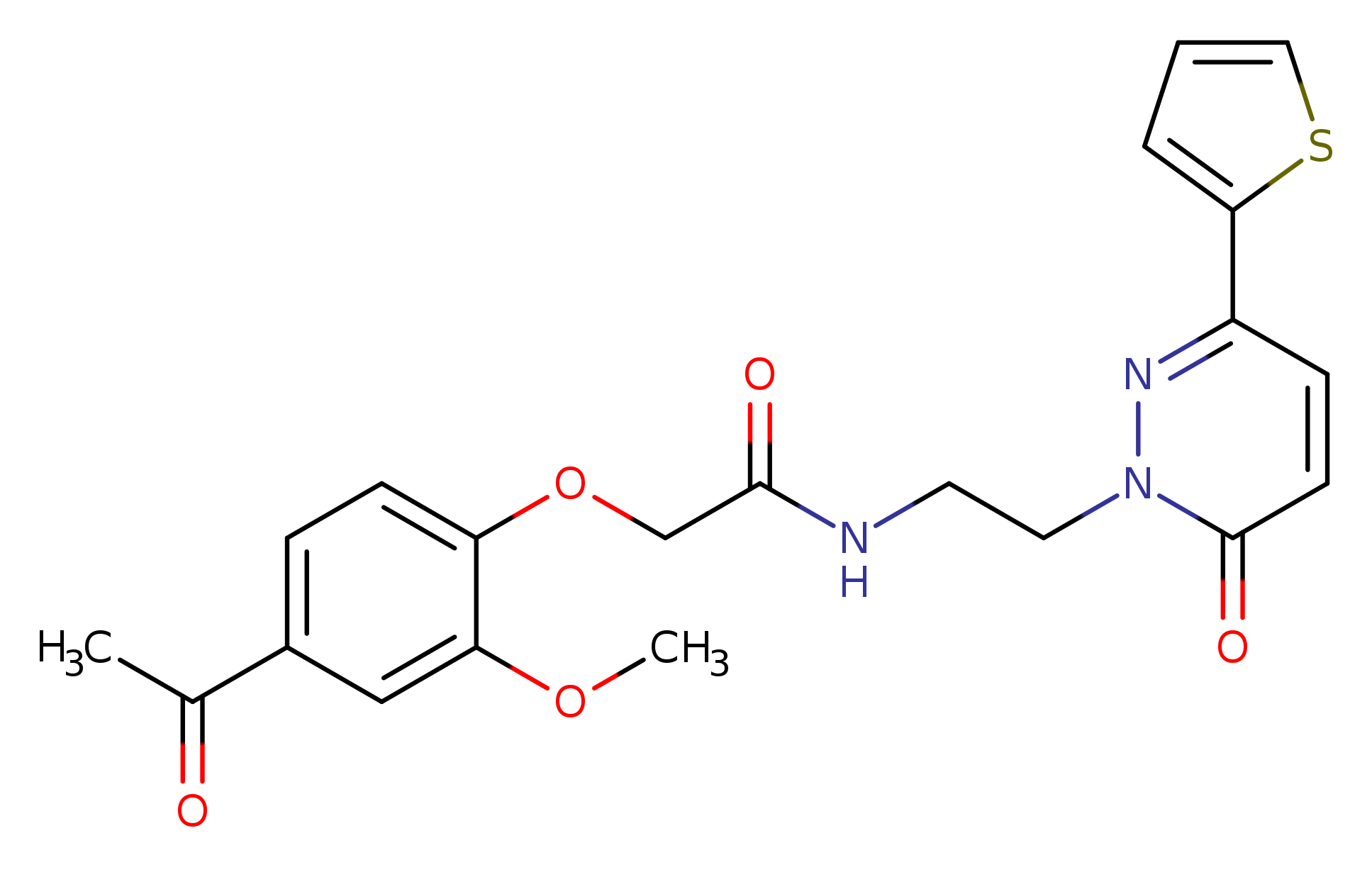 2-(4-acetyl-2-methoxyphenoxy)-N-{2-[6-oxo-3-(thiophen-2-yl)-1,6-dihydropyridazin-1-yl]ethyl}acetamide