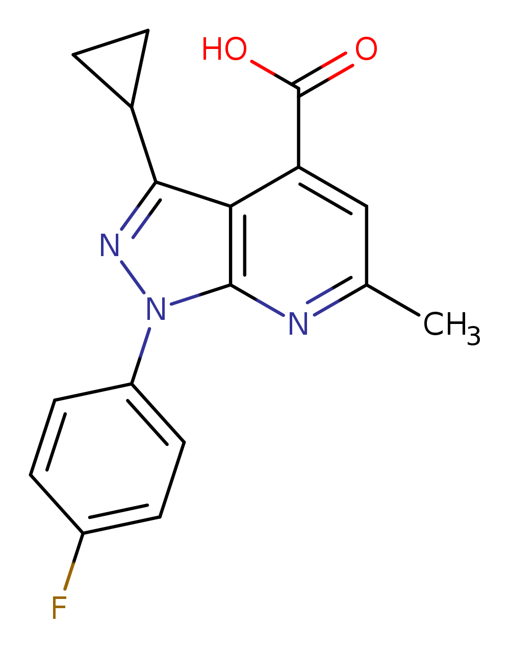 3-cyclopropyl-1-(4-fluorophenyl)-6-methyl-1H-pyrazolo[3,4-b]pyridine-4-carboxylic acid