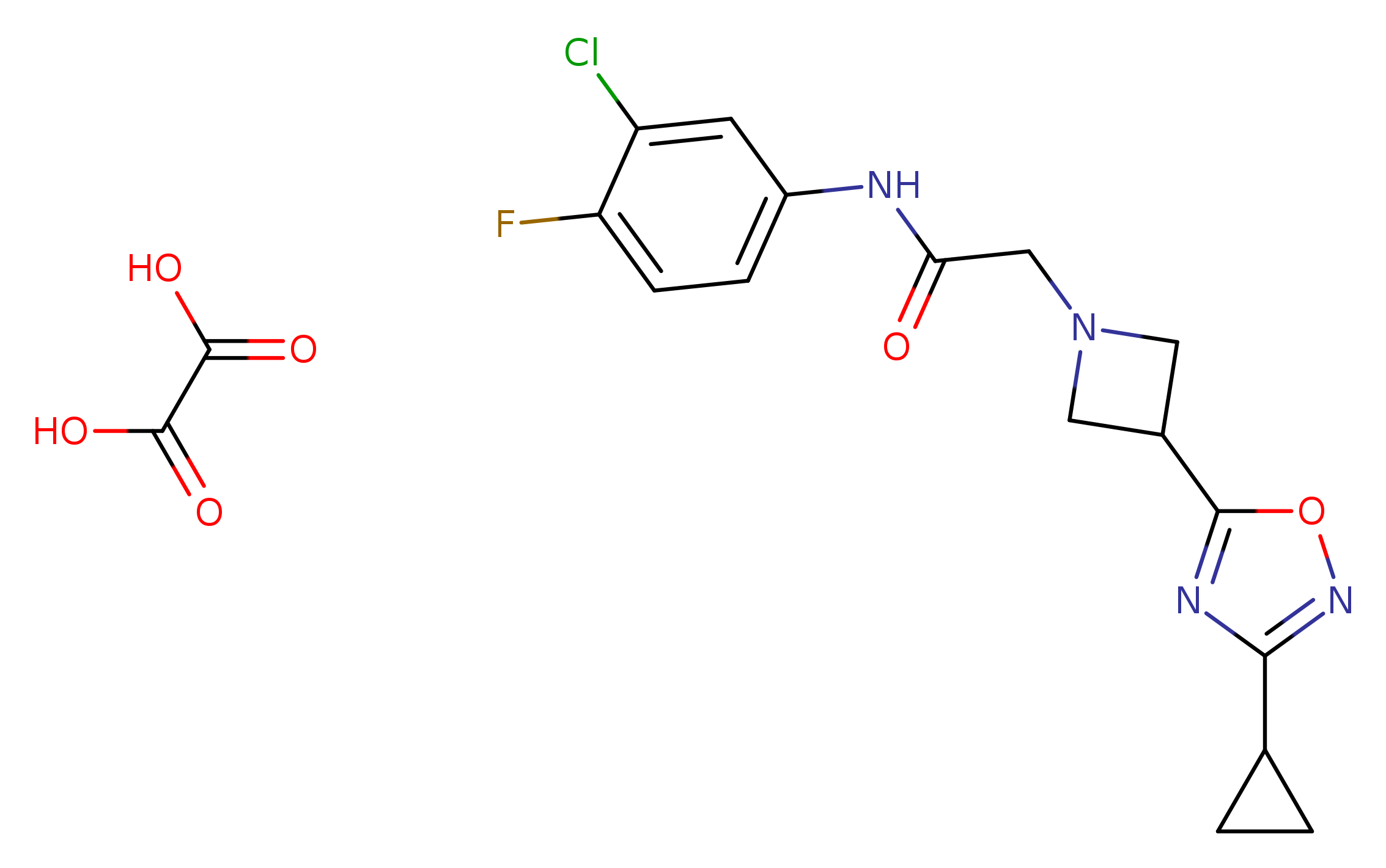 N-(3-chloro-4-fluorophenyl)-2-[3-(3-cyclopropyl-1,2,4-oxadiazol-5-yl)azetidin-1-yl]acetamide; oxalic acid