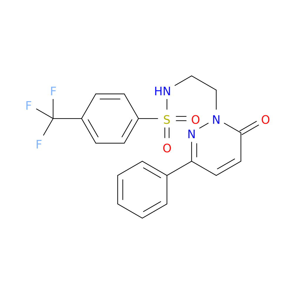 N-[2-(6-oxo-3-phenyl-1,6-dihydropyridazin-1-yl)ethyl]-4-(trifluoromethyl)benzene-1-sulfonamide