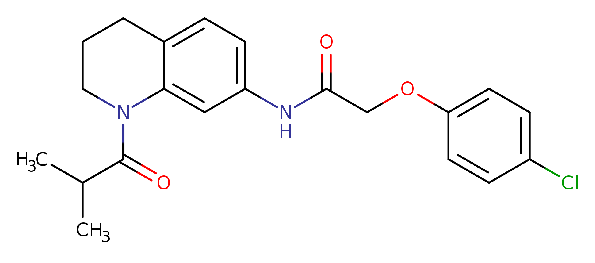 2-(4-chlorophenoxy)-N-[1-(2-methylpropanoyl)-1,2,3,4-tetrahydroquinolin-7-yl]acetamide