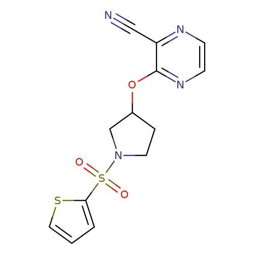 3-{[1-(thiophene-2-sulfonyl)pyrrolidin-3-yl]oxy}pyrazine-2-carbonitrile