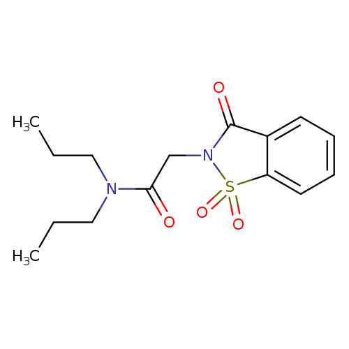 N,N-dipropyl-2-(1,1,3-trioxo-2,3-dihydro-1lambda6,2-benzothiazol-2-yl)acetamide