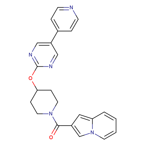 2-(4-{[5-(pyridin-4-yl)pyrimidin-2-yl]oxy}piperidine-1-carbonyl)indolizine