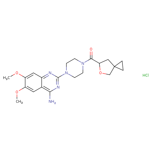 6,7-dimethoxy-2-(4-{5-oxaspiro[2.4]heptane-6-carbonyl}piperazin-1-yl)quinazolin-4-aminehydrochloride