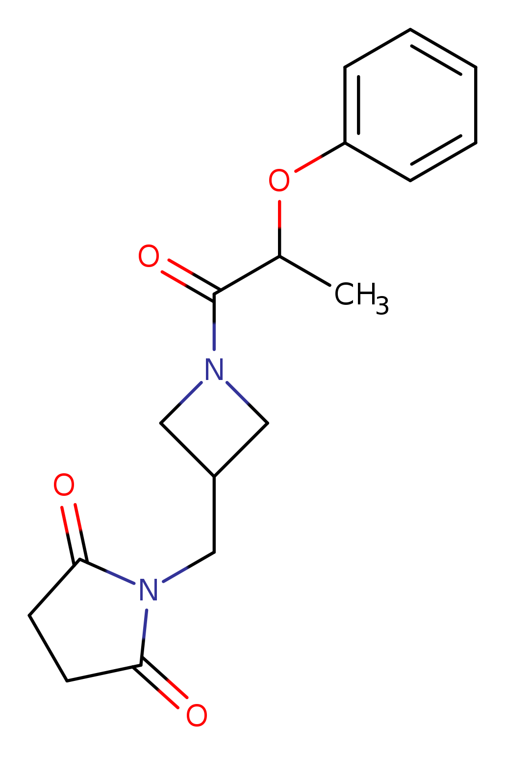 1-{[1-(2-phenoxypropanoyl)azetidin-3-yl]methyl}pyrrolidine-2,5-dione