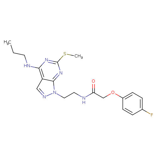 2-(4-fluorophenoxy)-N-{2-[6-(methylsulfanyl)-4-(propylamino)-1H-pyrazolo[3,4-d]pyrimidin-1-yl]ethyl}acetamide