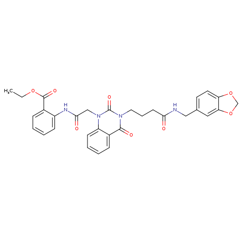ethyl 2-{2-[3-(3-{[(2H-1,3-benzodioxol-5-yl)methyl]carbamoyl}propyl)-2,4-dioxo-1,2,3,4-tetrahydroquinazolin-1-yl]acetamido}benzoate