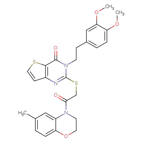 3-[2-(3,4-dimethoxyphenyl)ethyl]-2-{[2-(6-methyl-3,4-dihydro-2H-1,4-benzoxazin-4-yl)-2-oxoethyl]sulfanyl}-3H,4H-thieno[3,2-d]pyrimidin-4-one