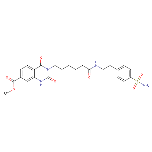 methyl 2,4-dioxo-3-(5-{[2-(4-sulfamoylphenyl)ethyl]carbamoyl}pentyl)-1,2,3,4-tetrahydroquinazoline-7-carboxylate