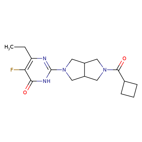 2-{5-cyclobutanecarbonyl-octahydropyrrolo[3,4-c]pyrrol-2-yl}-6-ethyl-5-fluoro-3,4-dihydropyrimidin-4-one