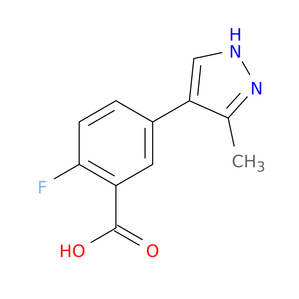 2-fluoro-5-(3-methyl-1H-pyrazol-4-yl)benzoic acid
