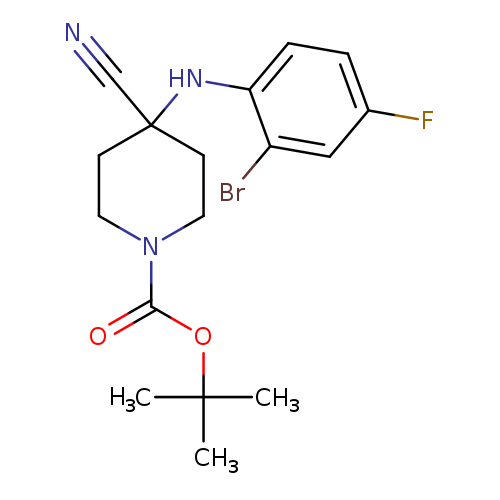 tert-butyl 4-((2-bromo-4-fluorophenyl)amino)-4-cyanopiperidine-1-carboxylate