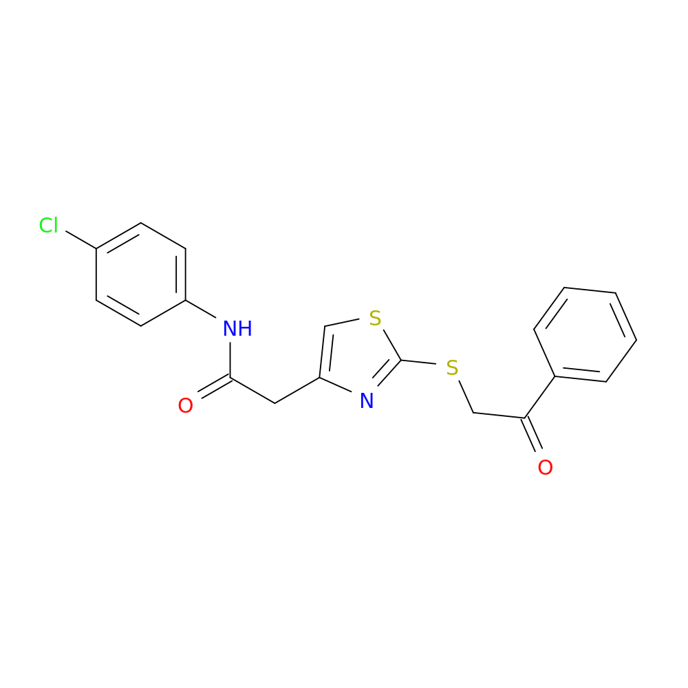 N-(4-chlorophenyl)-2-{2-[(2-oxo-2-phenylethyl)sulfanyl]-1,3-thiazol-4-yl}acetamide