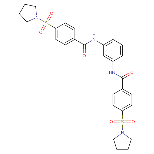 4-(pyrrolidine-1-sulfonyl)-N-{3-[4-(pyrrolidine-1-sulfonyl)benzamido]phenyl}benzamide