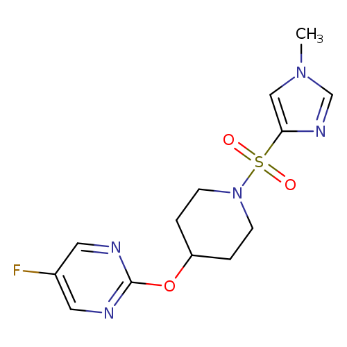 5-fluoro-2-({1-[(1-methyl-1H-imidazol-4-yl)sulfonyl]piperidin-4-yl}oxy)pyrimidine