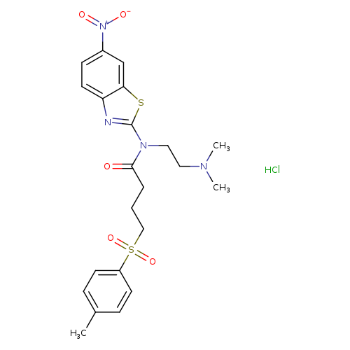 N-[2-(dimethylamino)ethyl]-4-(4-methylbenzenesulfonyl)-N-(6-nitro-1,3-benzothiazol-2-yl)butanamide hydrochloride
